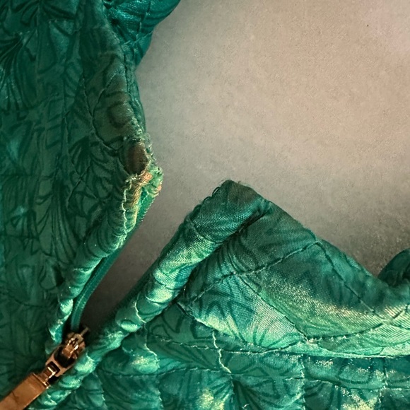 C.L.O.T.H.E.S green zipper pockets quilted jacket in green Large - Picture 10 of 16